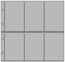 Postcard page XL 2x 6 cards vertic 108 x 160 mm grey