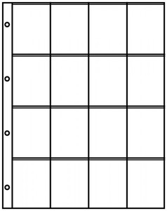 Lindner Stockpages A4 16 Pockets (50 x 70 mm) Pack of 10