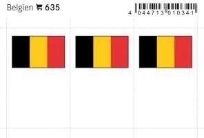 Belgium country flag stickers (6 pcs)