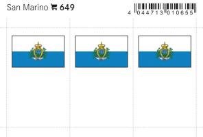 San Marino country flag stickers (6 pcs)