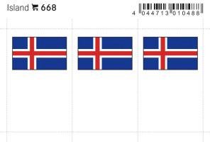 Iceland country flag stickers (6 pcs)