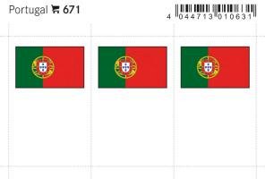 Portugal country flag stickers (6 pcs)