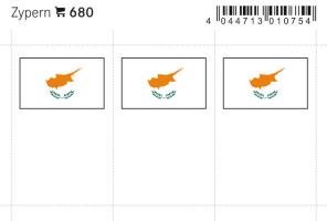 Cyprus country flag stickers (6 pcs)