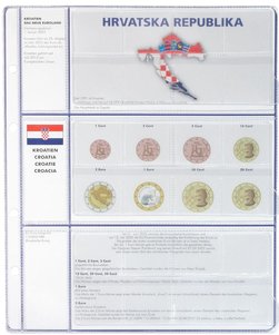 Croatia Euro coin set page for Lindner 8450 Album