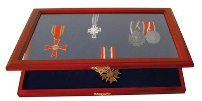 Medal- and Display Case Wood & Glass