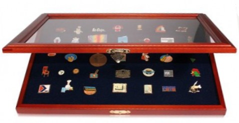 Medal- and Display Case Wood & Glass