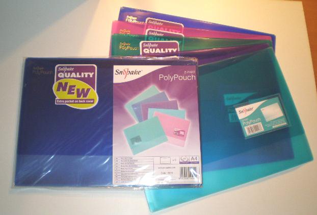 Poly Pouch 2-part file A4 pack of 5